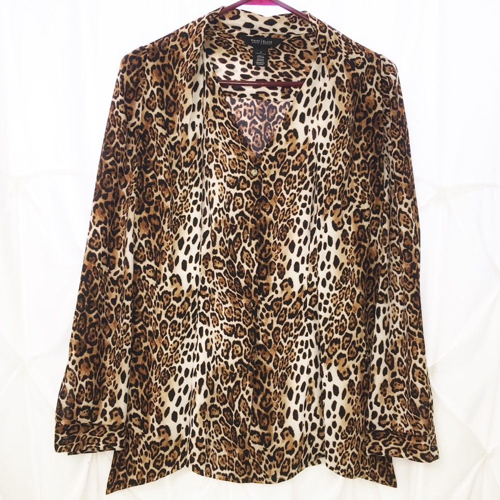 Leopard Print Blouse With Attached Ties - image 2